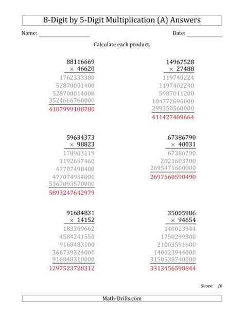 Image result for 5 Digit Multiplication Worksheets
