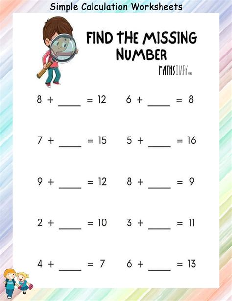 Simple Calculation Worksheet に対する画像結果