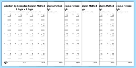 Afbeeldingsresultaten voor Column Method Addition Worksheets