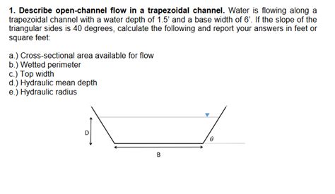 Image result for Flow through Trapezoidal Channel