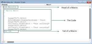 Image result for Macro Visual Basic Editor