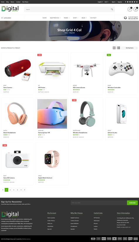 Electronic Items. Website Using Bootstrap に対する画像結果