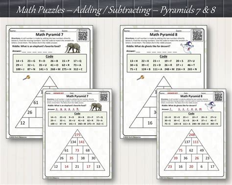 Afbeeldingsresultaten voor Math Pyramid Puzzle
