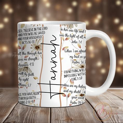 Bible Verse Christian Mug Sublimation Design, Faith Mug Wrap PNG,11 Oz ...