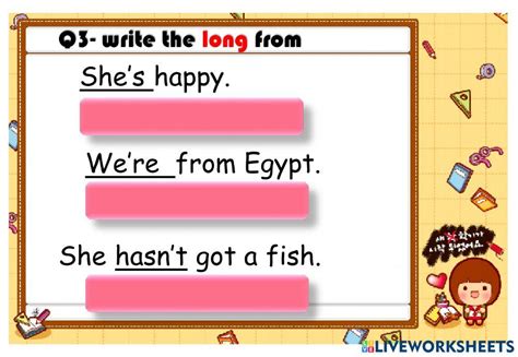 Image result for Short Form Long-Form Worksheet