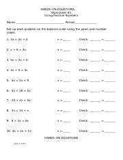 Image result for Hands-On Equations Lesson 12 Homework Answer Key Image