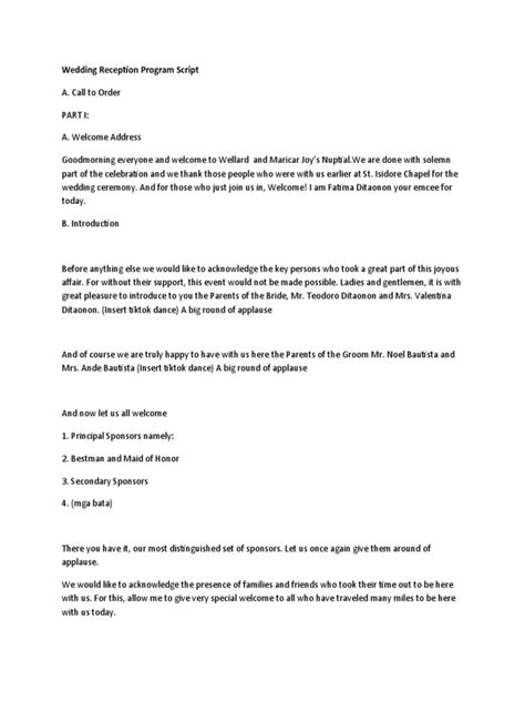 Résultat d’images pour Wedding Reception Program Script Ph