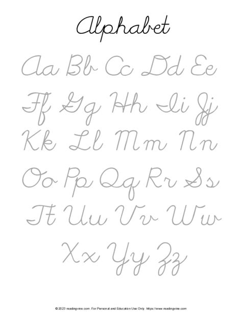 Cursive Alphabet Writing Practice Sheets に対する画像結果