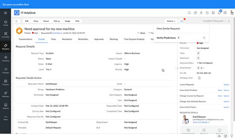 Toradh íomhá ar ManageEngine ServiceDesk Plus Interface