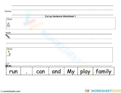 Image result for Worksheet That Cut and Paste Simple Sentences