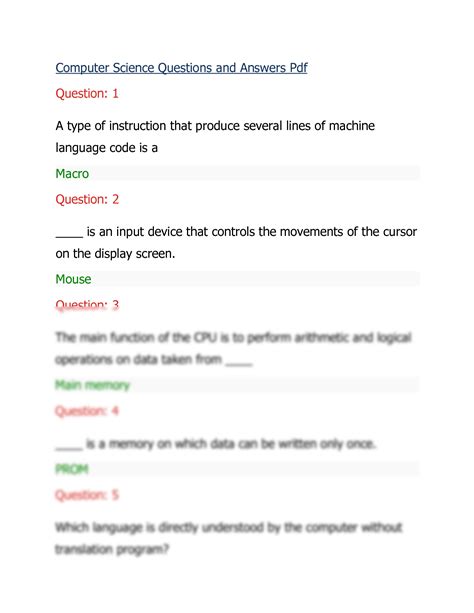 Image result for Computer Science Test Questions