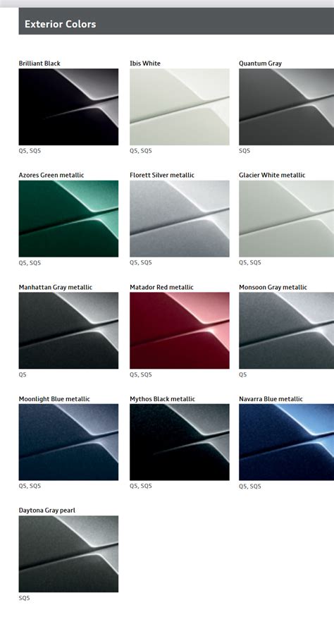 Toradh íomhá ar Color Code 2011 Audi A4