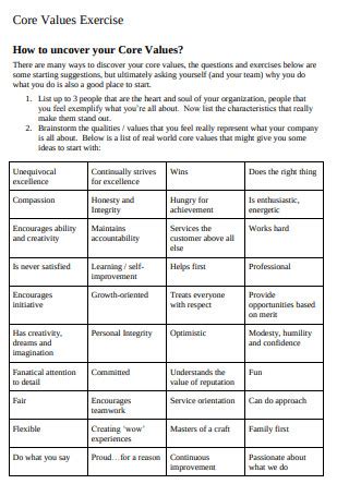 Image result for Core Values Checklist