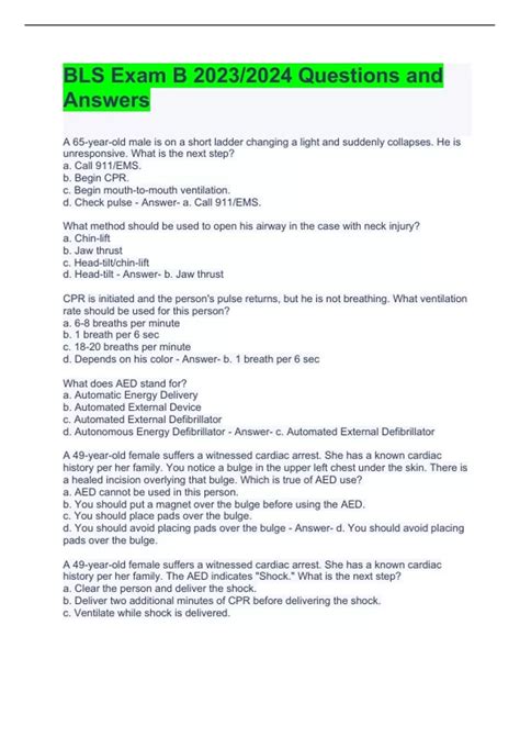 BLS Exam Questions に対する画像結果