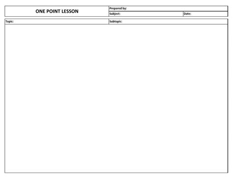Image result for One Point Lesson Template Excel
