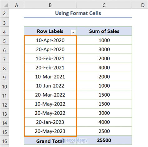 How to Change Format in PivotTable に対する画像結果