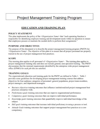 Image result for Training Project Plan Outline