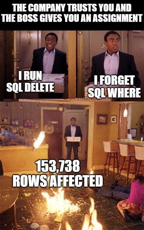 Image result for Just Use SQL Meme