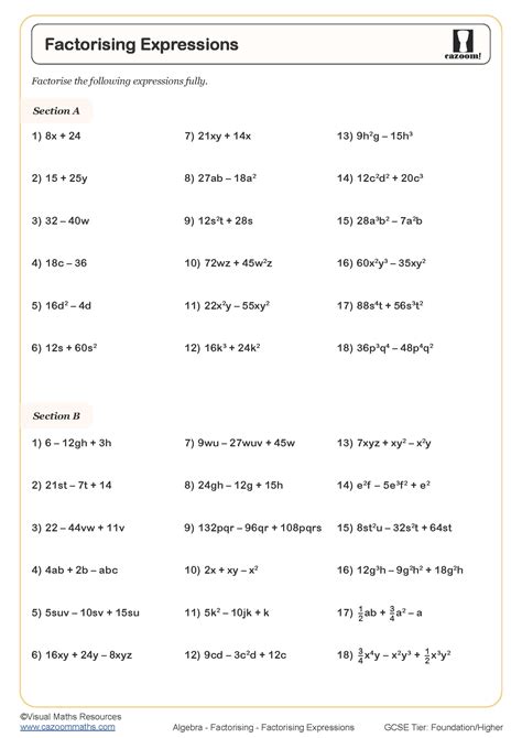 Factorisation Question に対する画像結果