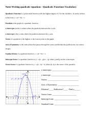 Image result for Quadratic Functions Vectored Form Notes
