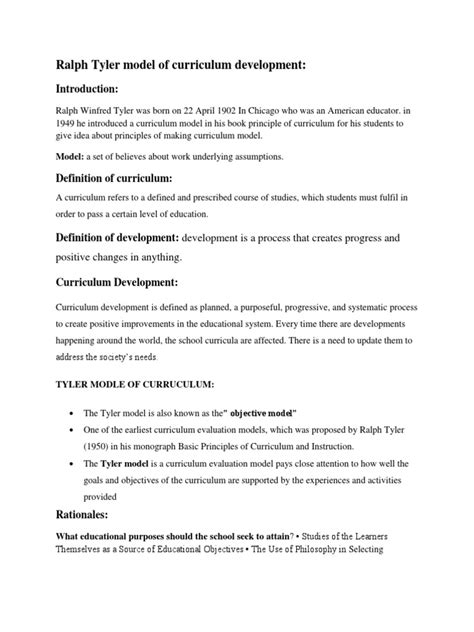 Image result for Ralph Tyler Linear Model