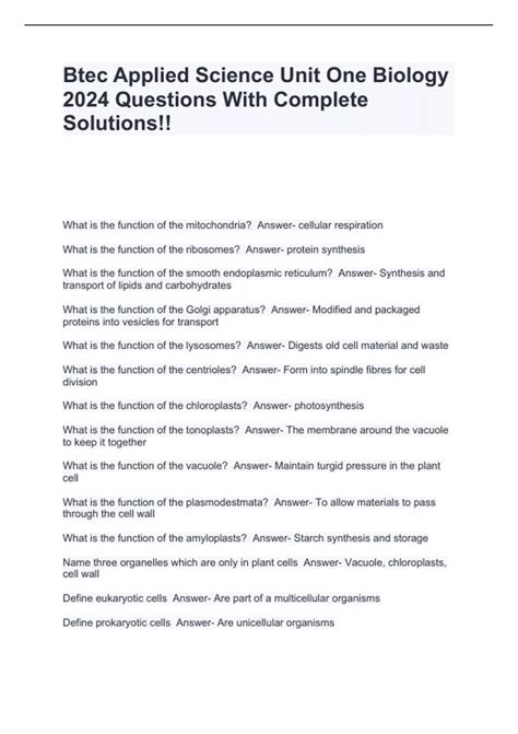 Toradh íomhá ar Applied Science BTEC Coursework Biology