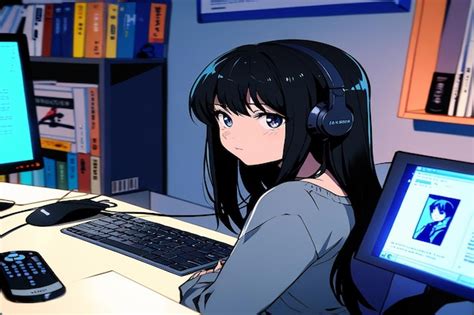 Anime Girl Computer Images - Free Download on Freepik