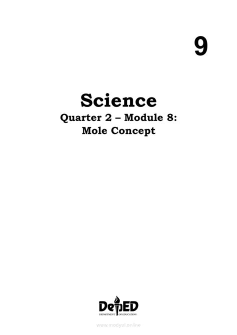 Image result for Grade 9 Science Module Mole