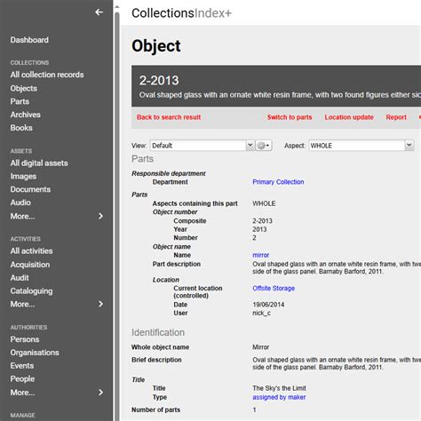 Toradh íomhá ar Collection Management System