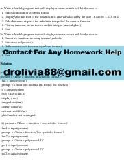 Toradh íomhá ar Symbolic Function Declaration in MATLAB