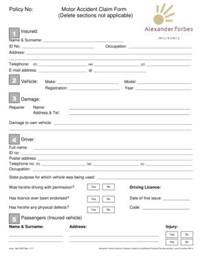Image result for Accident Claim Form