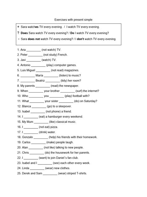 Image result for Present Simple Advanced Exercises