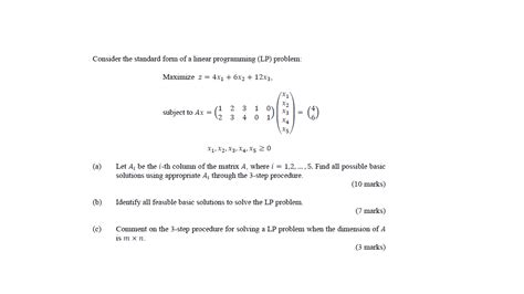 Image result for Standard Form of a Linear Programming Problem