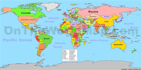 Image result for World Map with All Names