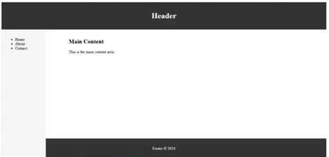 Image result for HTML Header Main Footer Aside