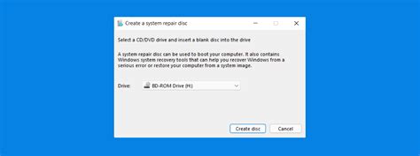 Toradh íomhá ar Windows 11 Repair Disc Cover