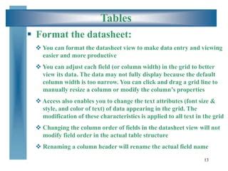 Image result for Microsoft Access Table Format Color