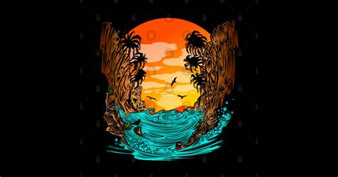 Palm Tree Sunset Sticker に対する画像結果