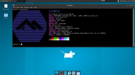 Toradh íomhá ar Alpine Linux Background