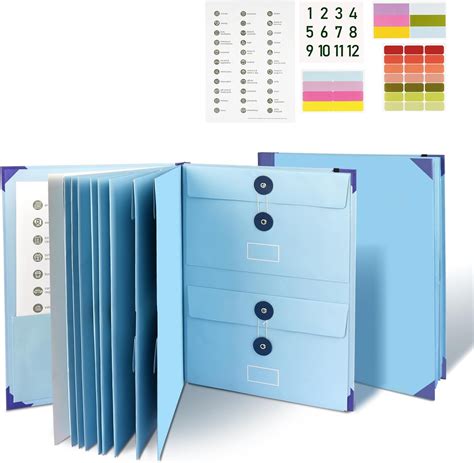 Amazon.com : Folio File Folders with Pockets - File Organizer for Paper ...