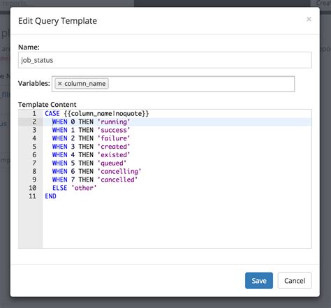 SQL Query Statements Template に対する画像結果