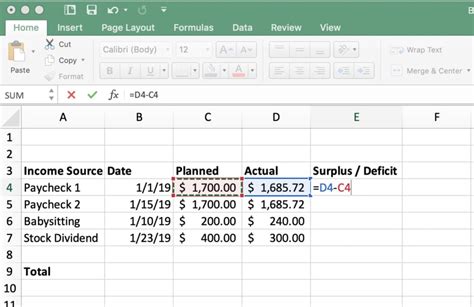 Excel Budget Formulas に対する画像結果