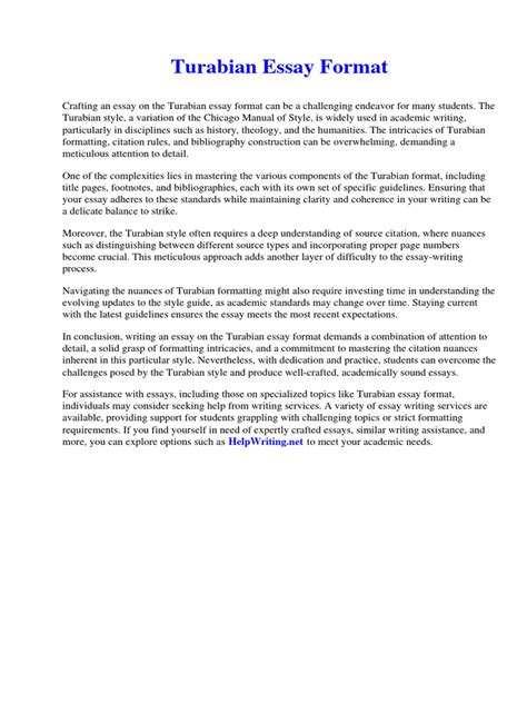 Image result for Turabian Style Format Example Paper