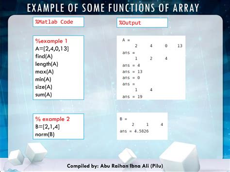 Image result for Picture Examples of Arrays in MATLAB