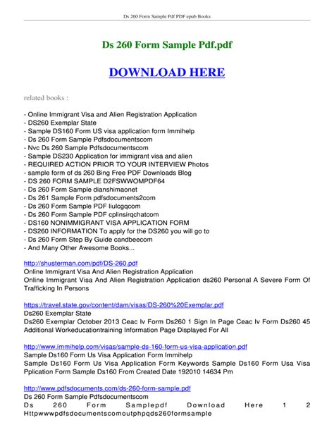 Image result for Instruction for DS-260 Form