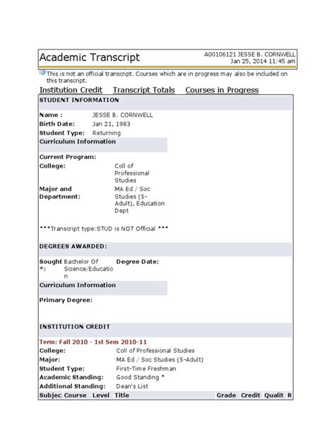 Image result for WVJC Transcript. Key