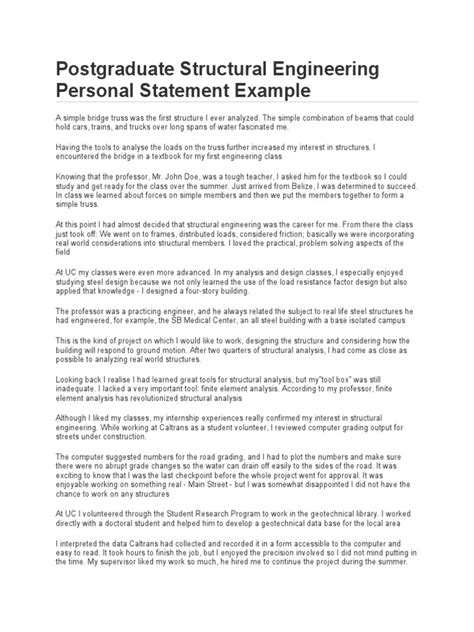 Image result for Example of Personal Statement for an Engineering Course