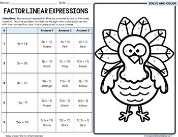 Image result for 7th Grade Color Math Worksheets