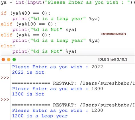 Image result for Find Leap Year Peusdo Code in Python