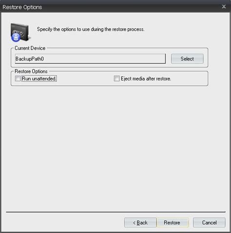 Restore Basic Conditions に対する画像結果